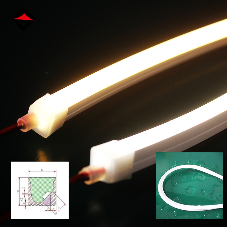Franja de luz de neón LED de alta calidad de 10*10 mm