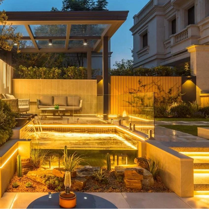 Patio Luz impermeable con guía de selección de temperatura de color